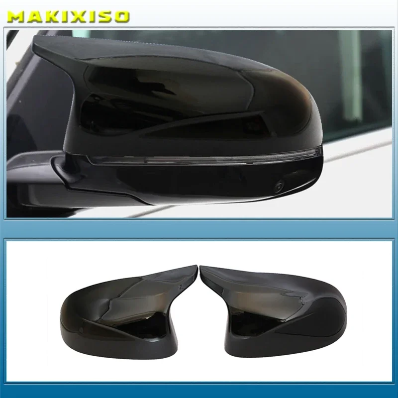 

2 Pcs Glossy Balck Cover Auto Rearview Mirror Cap Covers Blind Spot Mirror Fit for BMW 2014-2018 F15 X5 & F16 X6 F26 X4 F25 X3