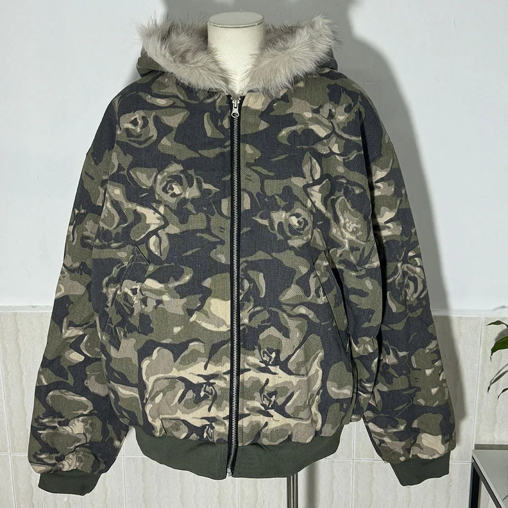 PFNW Hooded Fur Collar Splicing Winter Loose Casual Men's Short Cotton Jacket Autumn Winter New Cotton-padded Coat Tide 12C1577 cotton jacket