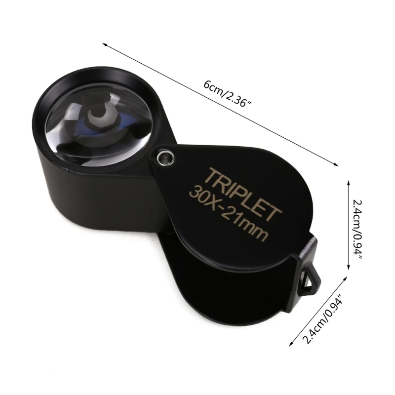 30X Magnifying Glass Loupe Triplet