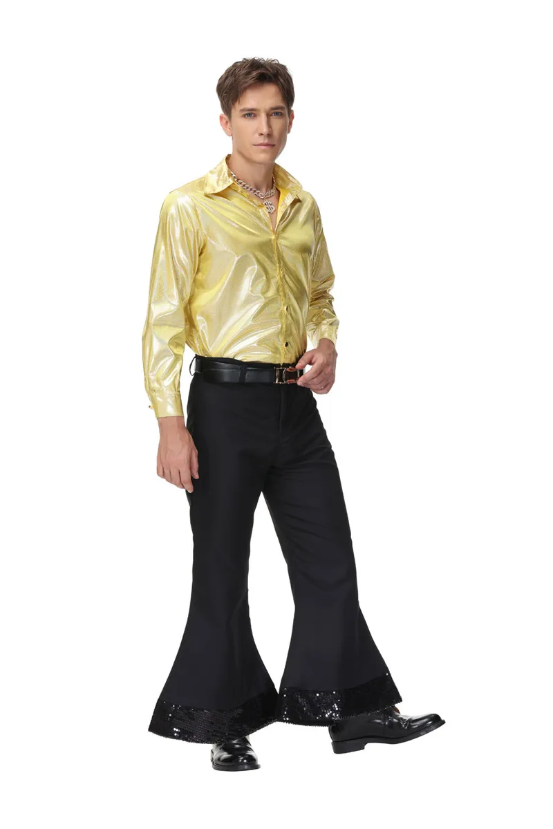 Carnival Halloween Party Male Vintage 1960's 70's Hippies Costumes Cosplay Hippies Disco Dance Outfits For Man