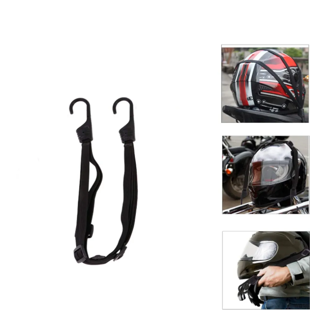 

Motorcycle Helmet Luggage Rope Bungee Cord Bandage Retractable Elastic Strap with 2 hooks