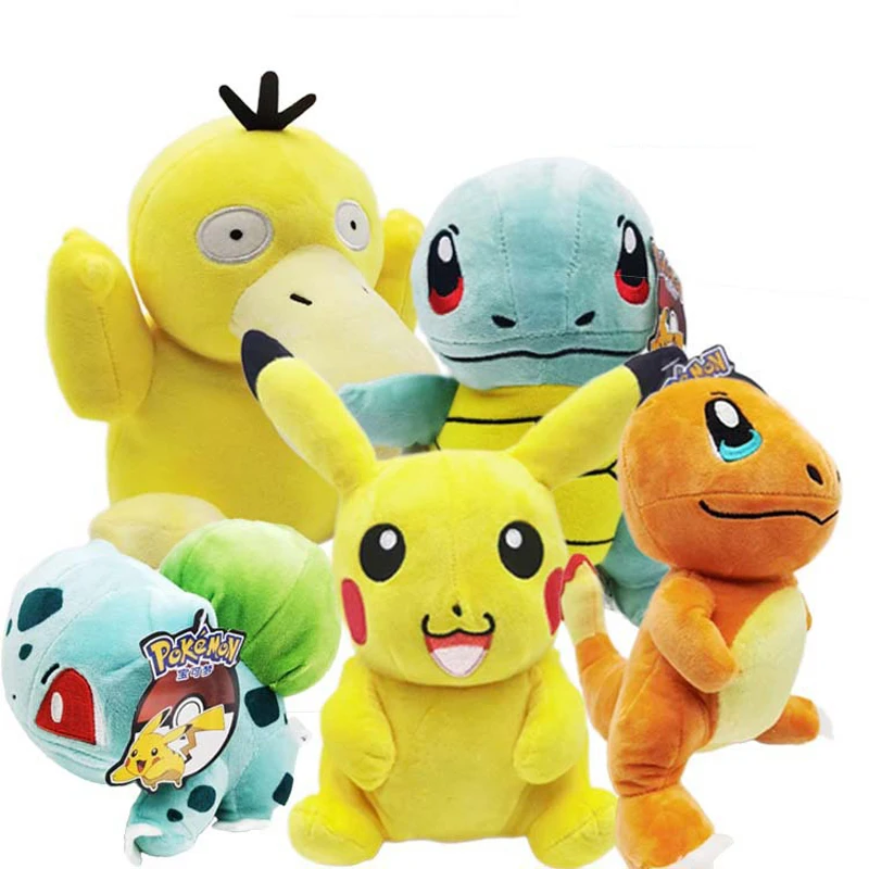 

1pcs TAKARA TOMY Pokemon Pikachu Plush Toys Bulbasaur Psyduck Charmander Squirtle Plush Toys Soft Stuffed Toy for Children Kids