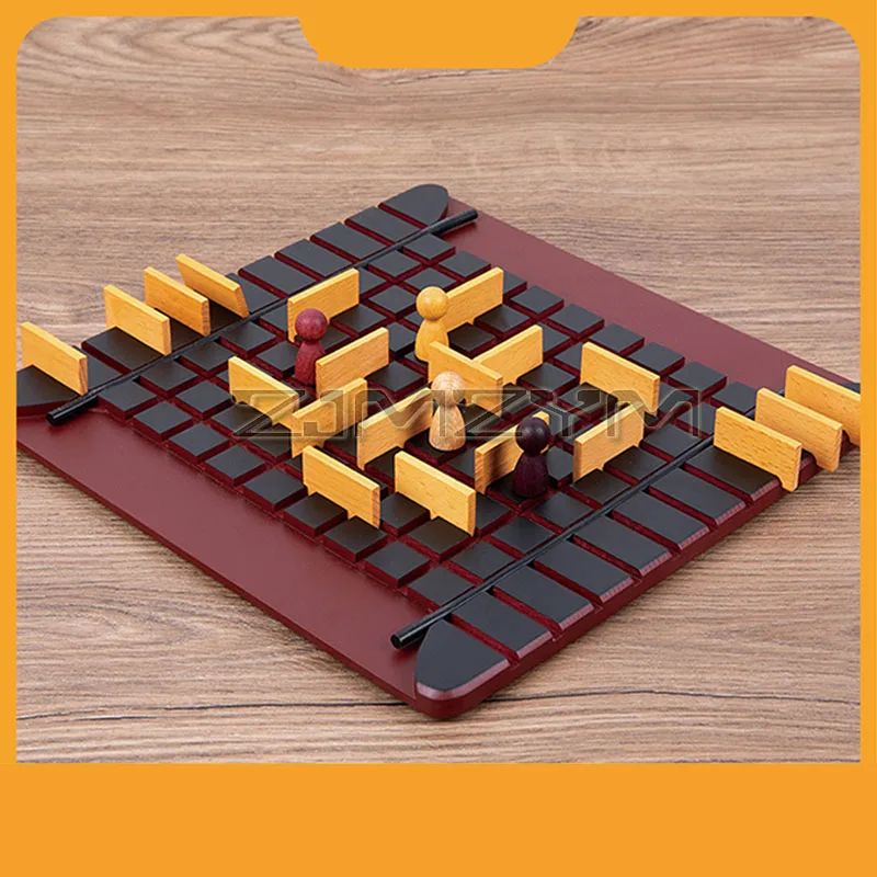 Wooden Checkers Board Tabletop Games Chess Two-Player Game Board Set Travel Portable Chess Game Sets Interactive For Family