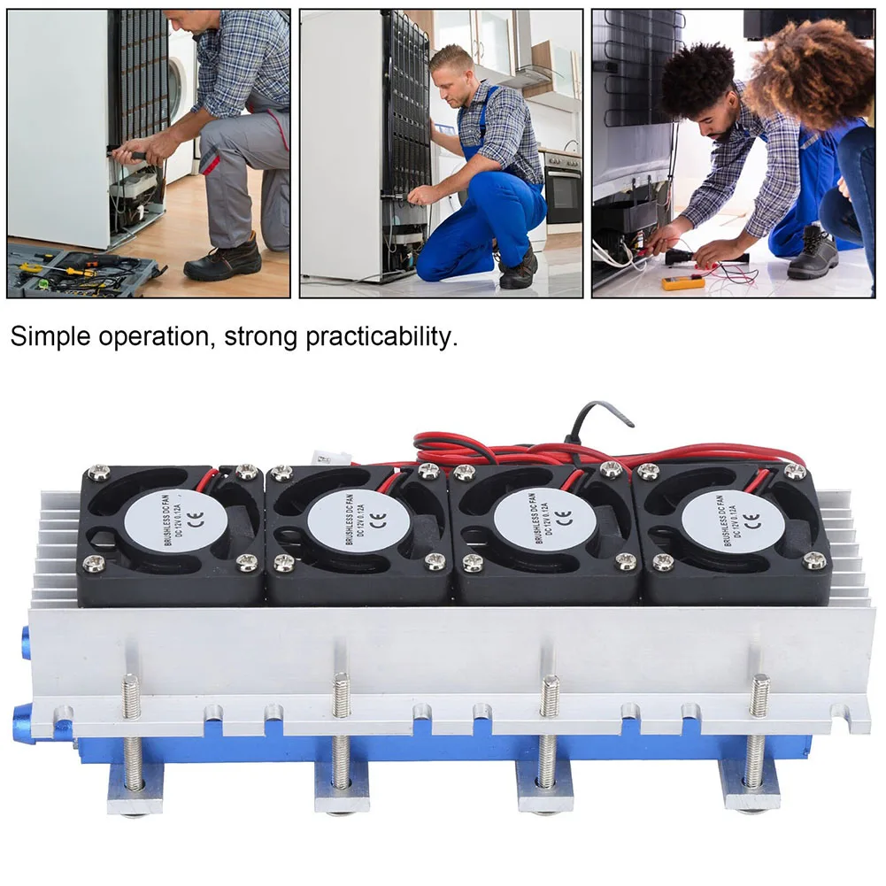 

Semiconductor Refrigerator 4 Chip 18*6.5*6.2cm Thermoelectric Peltier Cooler Water Cooling Device 12V 288W Replacement Tool