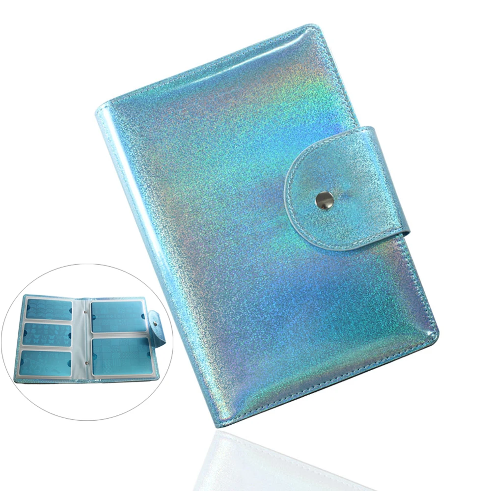 72Slot Argento/Viola Rettangolare Nail Art Stamping Plate Holder Stamp Template Organizer Custodia Vuota Nail Art Plate Storage Bag