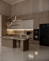 หรูหราอัตโนมัติOakห้องรับประทานอาหารตู้โมเดิร์นไม้ตู้เก็บอ่างล้างจานตู้ห้องครัว 4