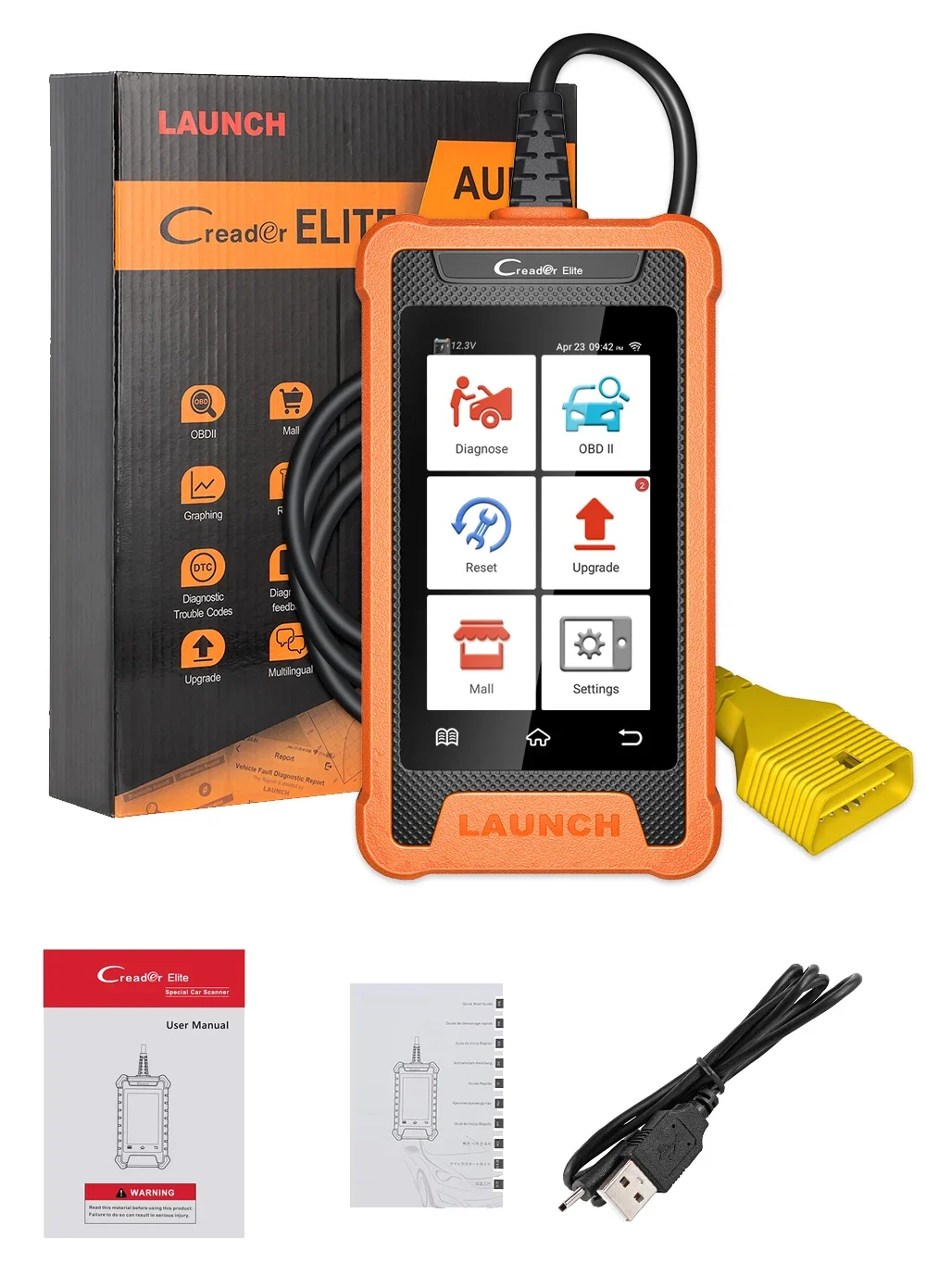 LAUNCH X431 Creader Elite für AUDI Vollsystem-Diagnosegerät Auto OBD OBD2 Scanner Bidirektionale ECU-Codierung Kostenlose Aktualisierung – Detail 8
