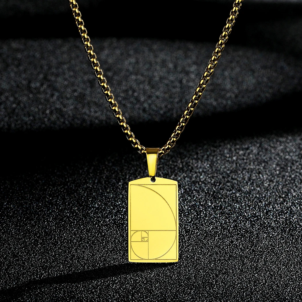 Spiral Fibonacci Spiral Pendant Necklace Simple And