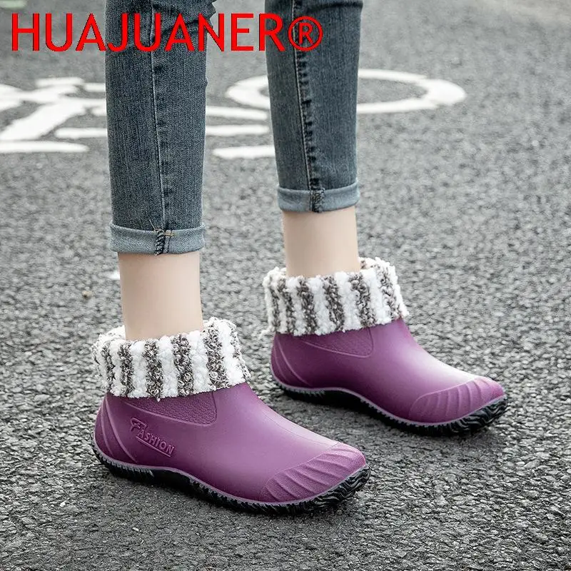 Water Shoes Women Shoes Ankle Rain Boots Rubber PVC Rainboots