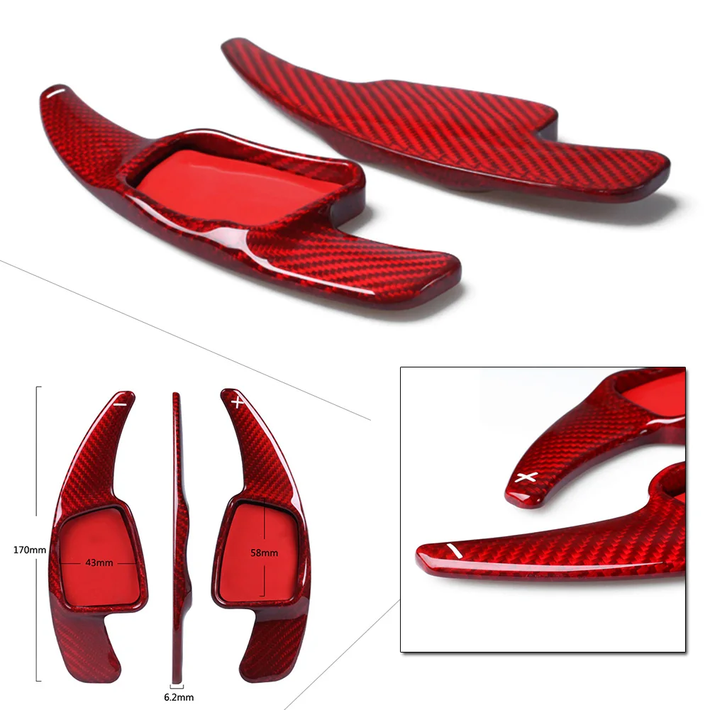 

2Pcs For Audi TT TTS Q7 A5 S3 S4 Q2 Q5 A4L A5 A3 Red Carbon Fiber Car Steering Wheel Shifter Extension Shift Paddles BPP