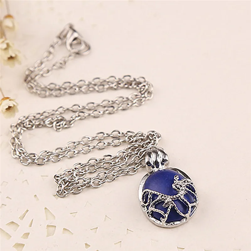 Film The Vampire Diaries Necklace Vintage Katherine Pendant Fashion Movie Jewelry Cosplay For Women Lapis Lazuli Pendant 4