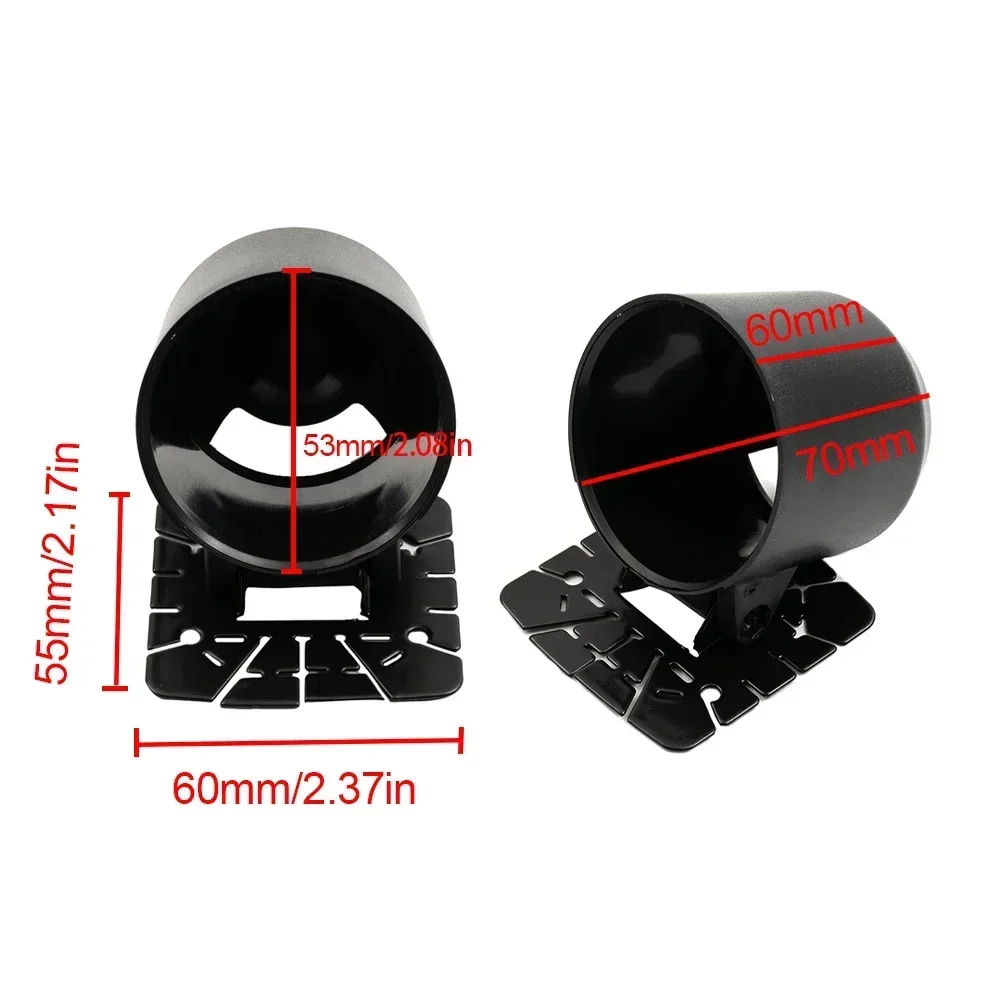 Holder Car Single Gauge 2inch 52mm Black Bracket Dashboard Cup Mount Bracket Plastic Removable Stickers