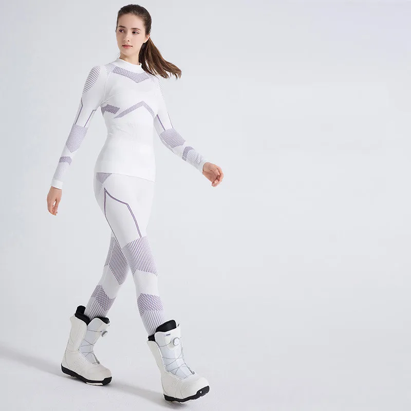 Women Girl Skiing Underwear Set Fitness Thermal Gym Ski Snowboarding Hiking Jogging Sport Running Yoga Exercise Suit Long Johns 4