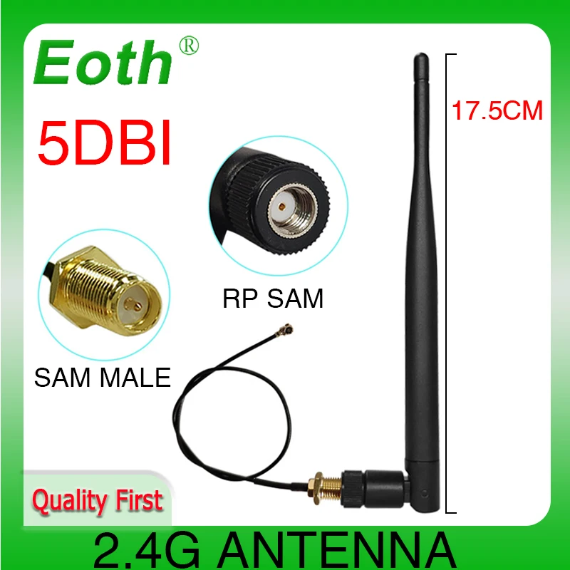 2.4 GHz Antenna wifi 5dBi WiFi Aerial 2.4G RP-SMA Male 2.4ghz antena wi fi Router + PCI RP SMA Male Pigtail Cable,wifi antenna,antenna signal booster