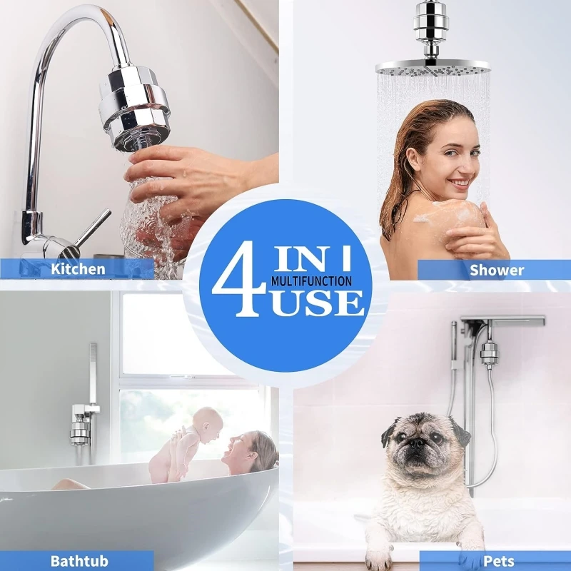 Filter Shower Head 20 Stage Shower Hard Water Purification Filter Showerhead Activated Carbon Water Purifier Chlorine Removal Reduce Dry Itchy Skin