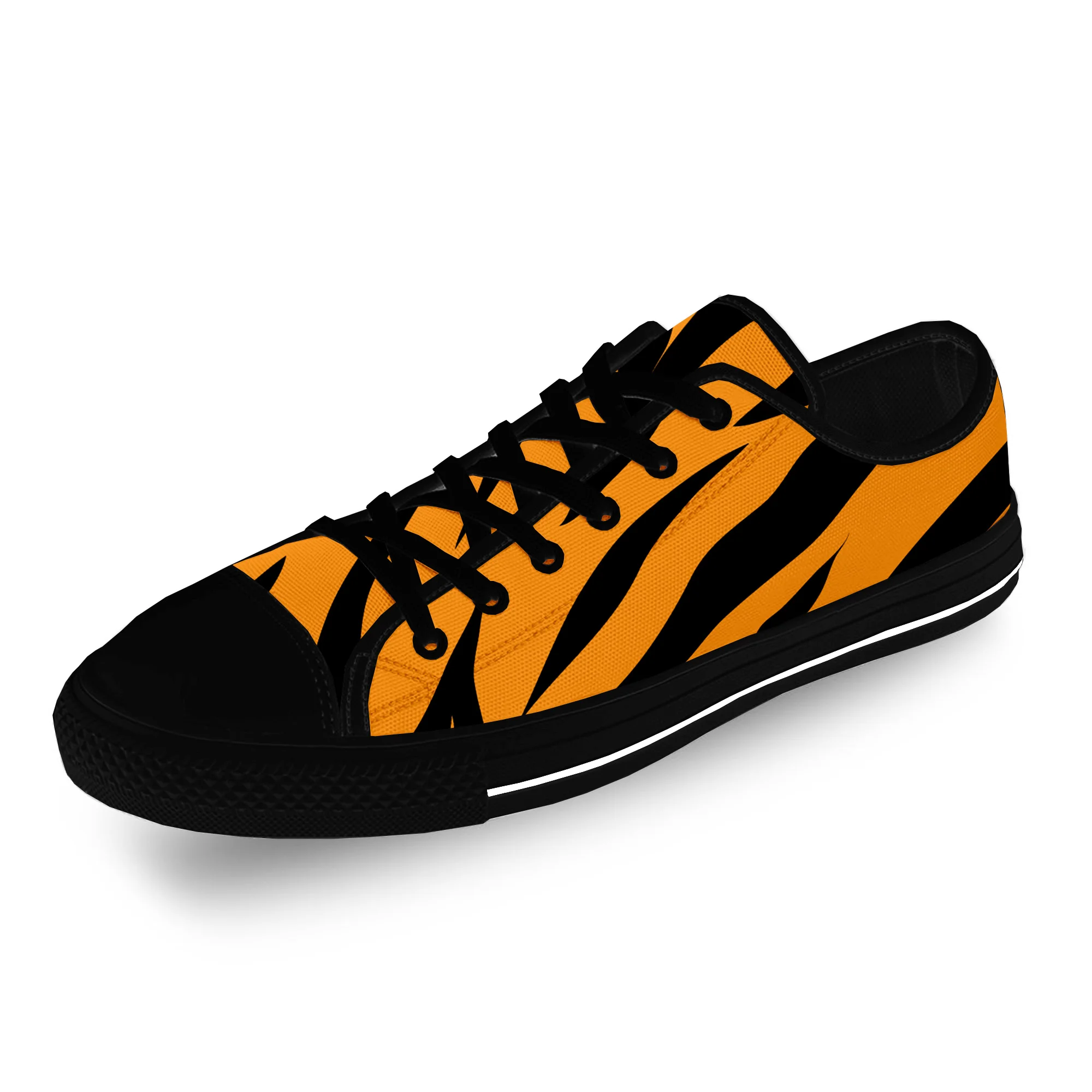 3D Tiger Stripe Pattern Hot Funny Casual Cloth Fashion 3D Print Low Top Canvas Shoes Men Women Lightweight Breathable Sneakers