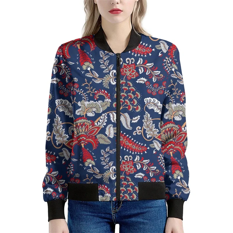 thumbnail image 1 of Chaquetas bomber de primavera y otoño para hombre, con estampado floral 3D por todas partes, con cremallera, unisex, informal, de manga larga, con cremallera, talla 6XL, 1 of 5