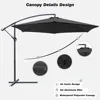 Outdoor Patio Chaise Chair (Set of 2) with 10FT Umbrellas, 5-Position Waterproof Sun Lounger, for Pool, Garden, Black 5