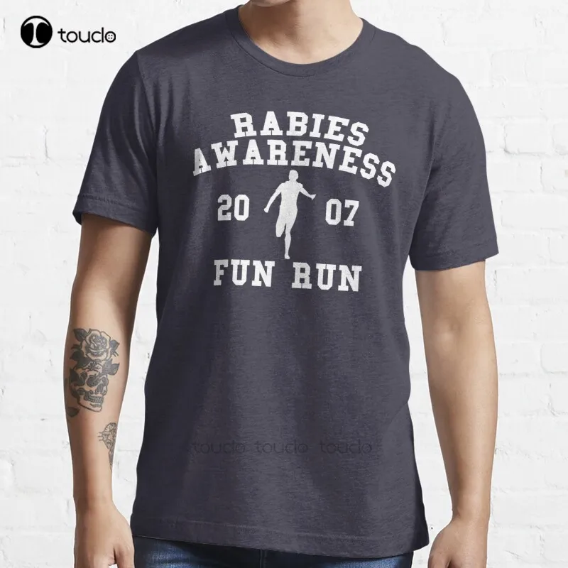 

New Rabies Awareness Fun Run T-Shirt Cotton Men Tee Shirt Custom Aldult Teen Unisex Digital Printing Tee Shirts Custom Gift