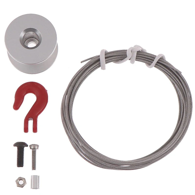 Treuil Servo Métal pour RC Crawler 1/10 - Argent Rouge