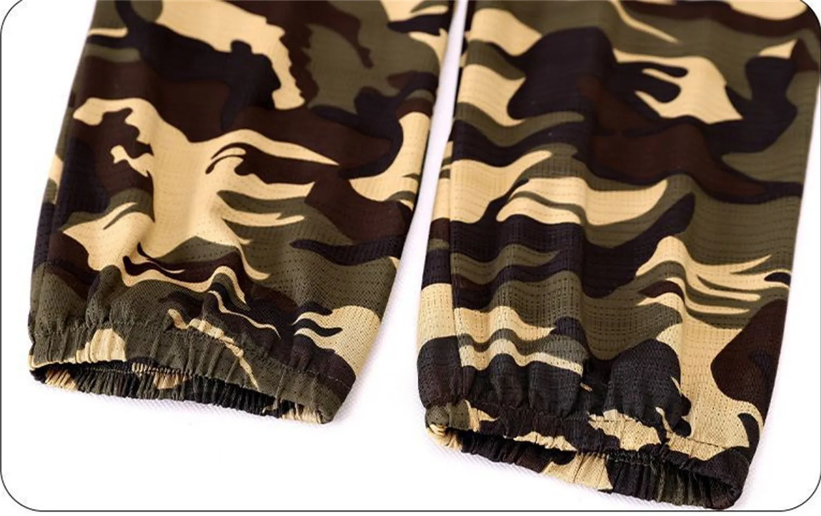 Hip Hop Men Camouflage Pants Summer Thin Casual Outdoor Hiking Trousers Elastic Waist Drawstring Pocket Athletic Running Pants 4