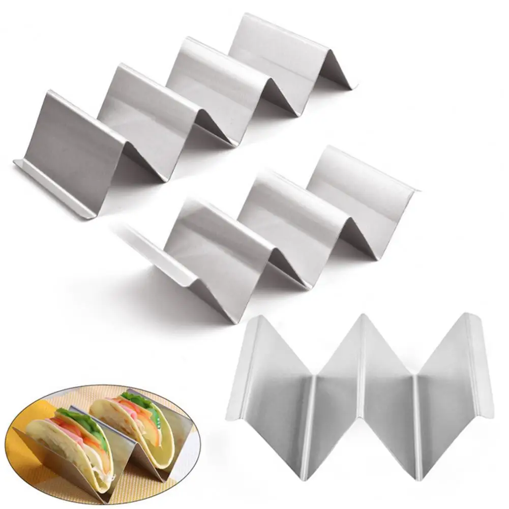 Stainless Steel Mexico Taco Holder Stand Reversible Holds 3 or 2 Tortillas Stackable Rack Non-Stick Taco Grill Mold Pie Tool Stainless Steel Mexico Taco Holder Stand Reversible Holds 3 or 2 Tortillas Stackable Rack Non-Stick Taco Grill Mold Pie Tool
