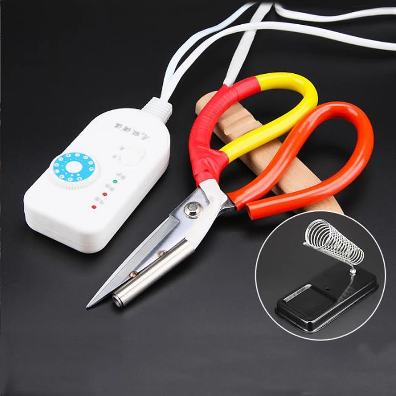Electric Heating scissors with stand, heat cutter for tailor fabric