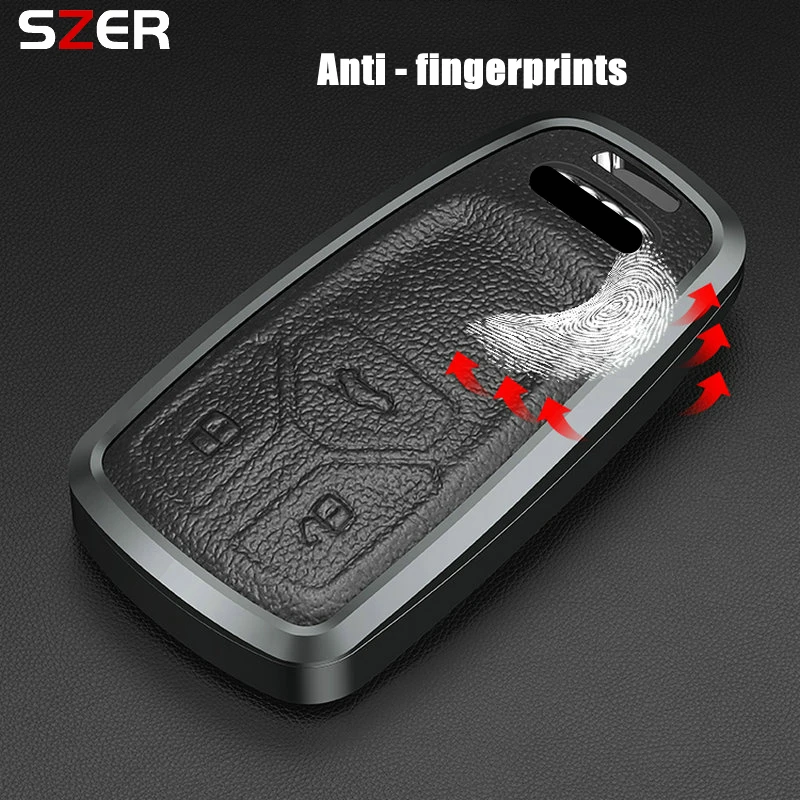 Premium Metal and Leather Car Remote Key Case Cover - Stylish Protection