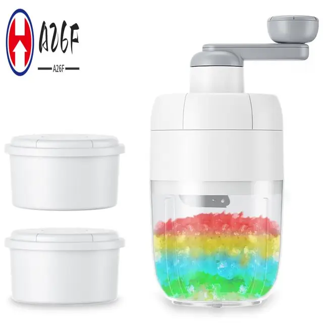 A26F-Manual Ice Shaver Snow Cone Machine Portable Shaved Crushed Ice Maker Crusher With 2Free Ice Cube Tray For Home Outdoors Du 1