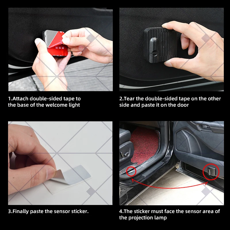 1/2Pcs For FR Logo Tarraco Ibiza Ateca Leon Born Cordoba Formentor Car HD Projector Lamp LED Auto Door Welcome Light Accessories