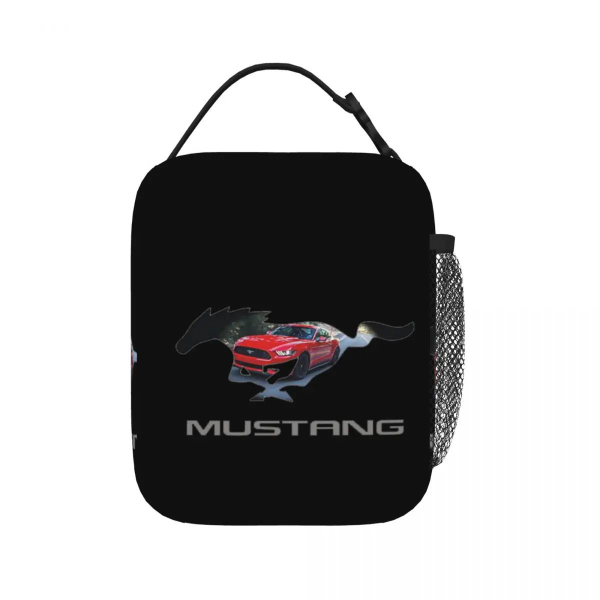 

Ford Mustang GT Logo Emblem Design Lunch Bags Insulated Lunch Tote Portable Thermal Bag Leakproof Picnic Bags for Woman Work