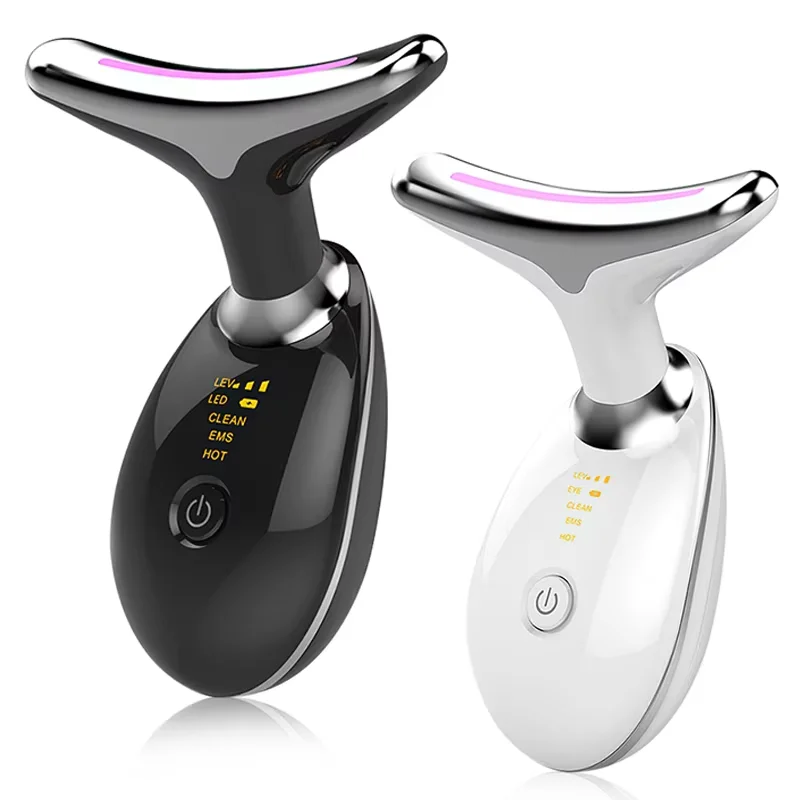 Advanced Microcurrent Facial Lifting Device Features 7 Color LED Photon Therapy and Vibration for Professional Skin Care At Home