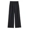 HXAO Women's Formal Pants Office Wear Women Striped Grey Black Pants Woman High Waist Baggy Suit Pants Casual Wide Leg Trousers
