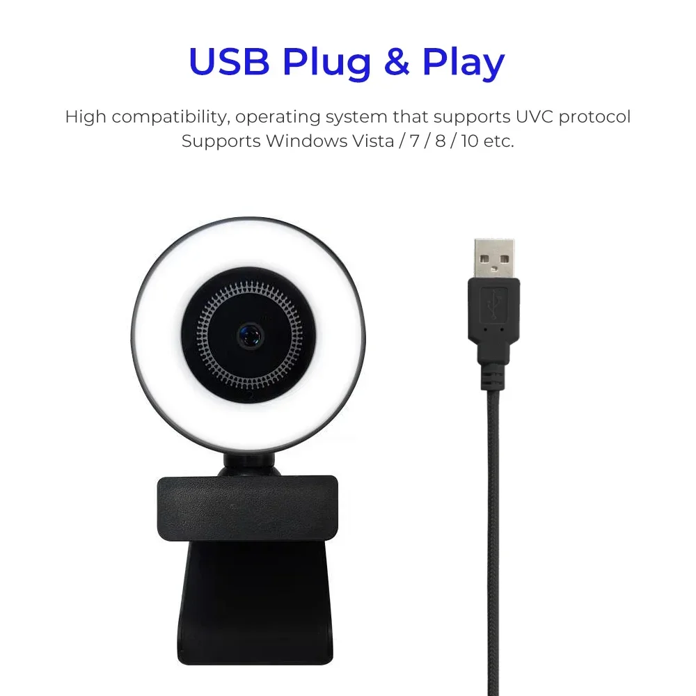 Webcam 2K mini, telecamera web con microfono, webcam per PC 1080p, mini webcam per PC, telecamere USB con messa a fuoco per computer - immagine 6