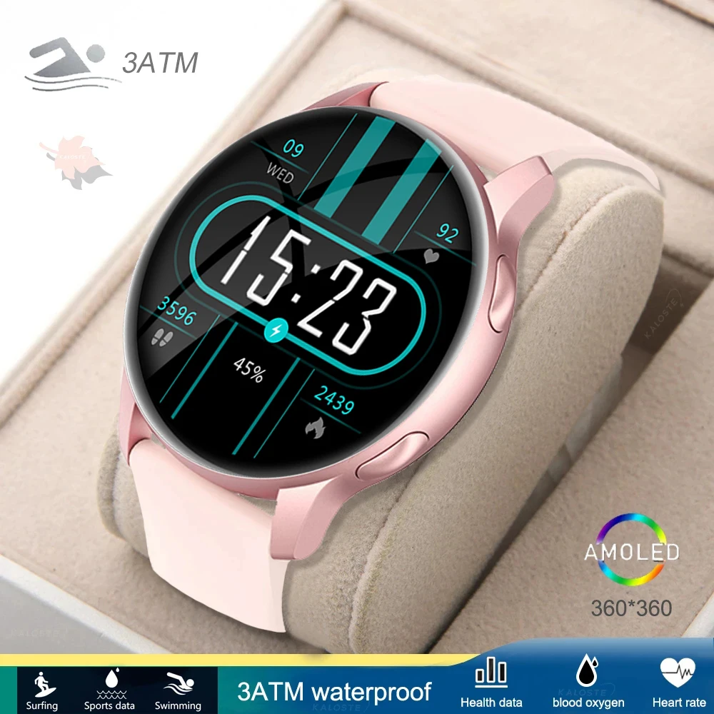 

New Fashion Women Watch Men 360*360 AMOLED Full Heart Rate Monitor Waterproof watch Ladies