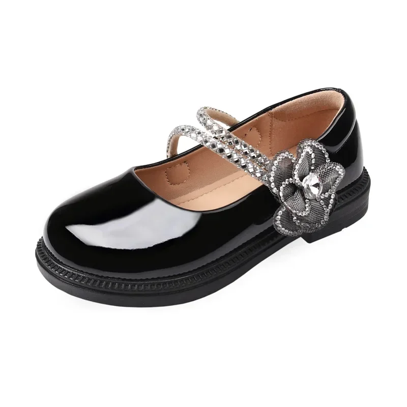 Black Leather Kids Mary Jane Shoes for School and Performance