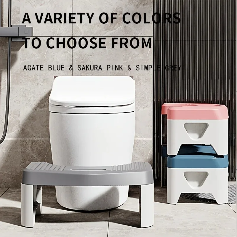 Ergonomic Non-Slip Bathroom Toilet Stool for Constipation Relief and Comfort