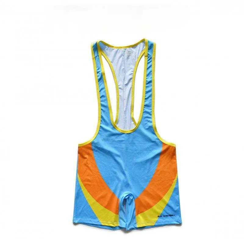 Men Jumpsuits Men's Jumpsuit Printed Colorblocking Sexy Thin Polyester Fashion Boxer Shorts Sports Riding Wrestling Muscle