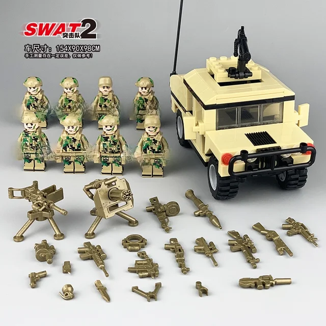 22 pcs Military Wars Assembled Building Blocks Special Forces Soldiers Bricks Guns Weapons Compatible Brick Toys 5