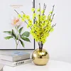 Ceramic Vase Gold-plated Ball Flower Arrangement Desktop Hydroponics Container Living Room Office Bookcase Vase Gold Vase 4