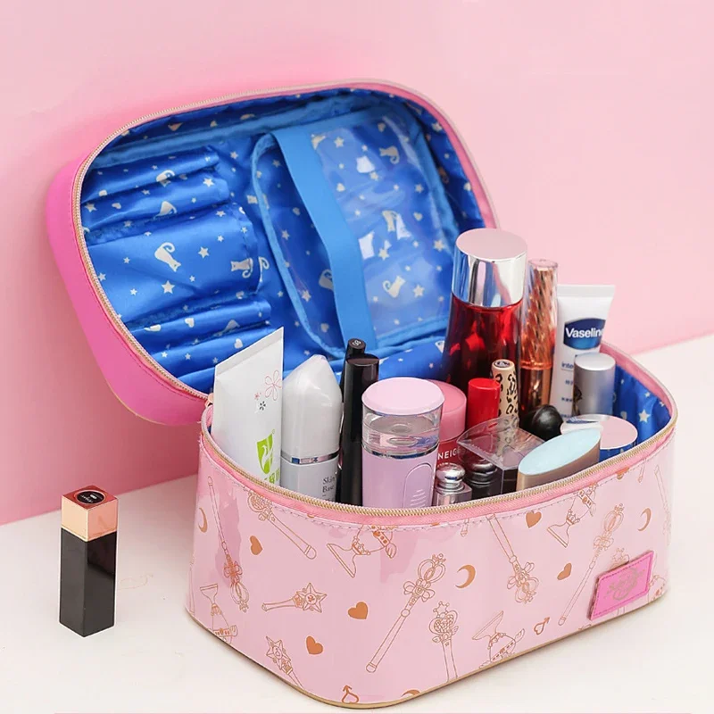 Sailor Action Figure Women PU Leather Makeup bag Multifunction Ladies Wash Toiletry Travel Cosmetic Organizer Storage Bag 4