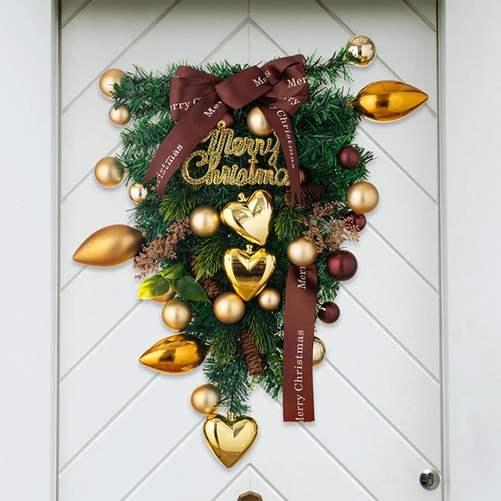 Christmas Teardrop Wreath Christmas Teardrop Swag for Stairway Party Door