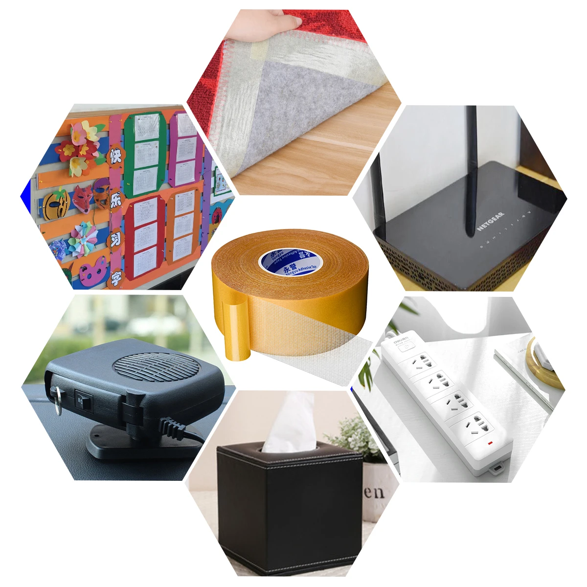 Double Sided Fabric Tape Resistente Clear Super Stick Tape Fiberglass Mesh High Tack Strong Adhesive Carpet Wall Craft double sided tape