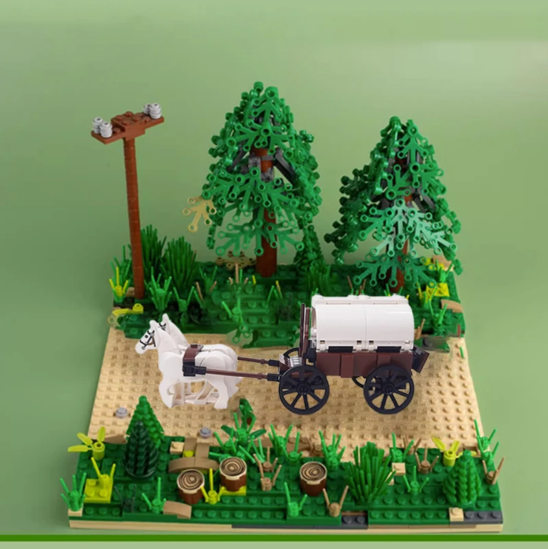 MOC 중세 전차 빌딩 블록, 서양 운송 차량 모델, 어린이 조립 벽돌 장난감, 생일 선물