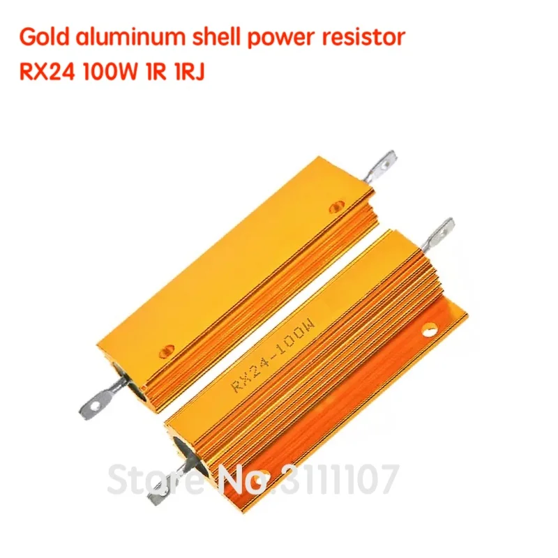 Rx24 100 W 1R 1Rj 100 Watt Guscio Metallico Alluminio Resistenza Oro Resistenza Dissipatore Di Calore Ad Alta Potenza Resistenza Dissipatore Di Calore