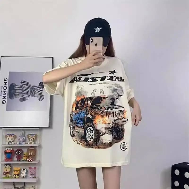 

NEW Apricot Car Print Hellstar Studios T-Shirt Men Women Casual Short Sleeve Tee Top With Tag