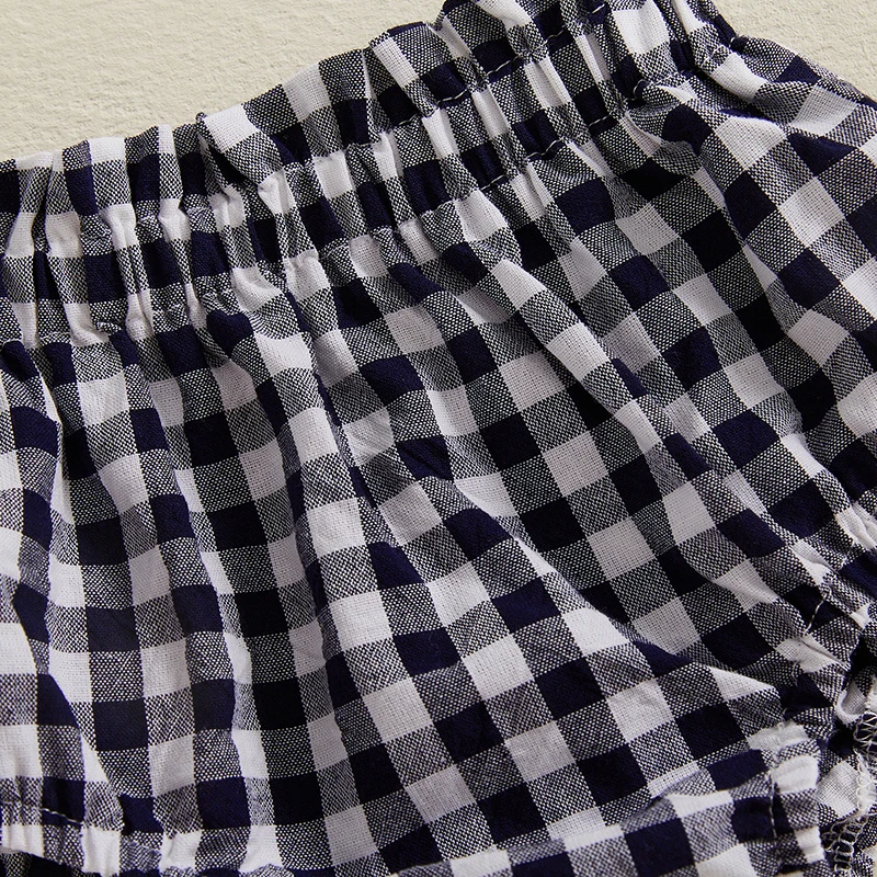 Casual Shorts Cotton Shorts Baby Cotton Bloomers Summer Newborn Baby Elastic Waist Shorts Casual Plaid Print Toddler Bloomers PP Pants Cotton Soft Triangle Baby Girl Shorts