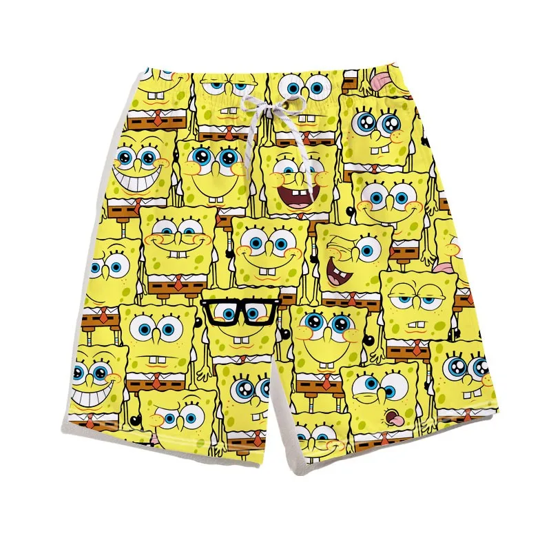SpongeBob SquarePants Vacation Beach Pants Summer Couple Sleep Pants Quick drying Sports Pants Men's and Women's Casual Pants 2