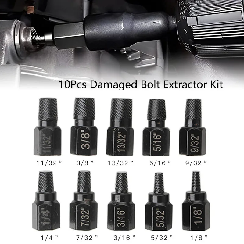 

5/10Pcs Damaged Bolt Extractor Kit with Hex Shank Broken Bolt Stud Remover Screw Bolt Extractor Drill Bits Remover repair tools