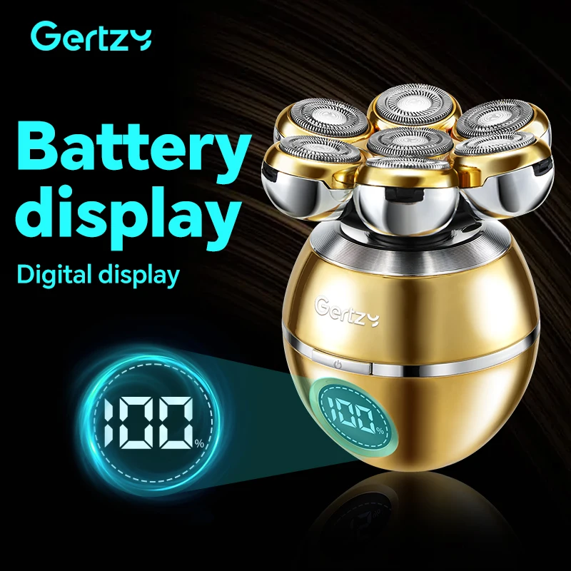 USB 충전 기능이 있는 남성용 전기 회전식 면도기, 충전식 리튬 배터리, 대머리 남성용 무선 면도기에 적합합니다.